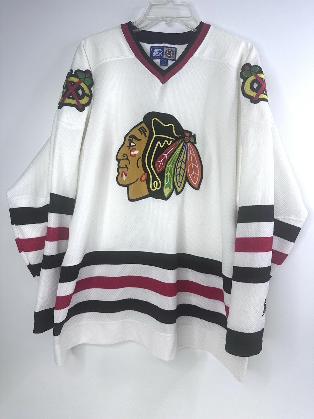 Starter Chicago Blackhawks NHL Hockey Jersey XXL Street Wear Grunge Korea 1998